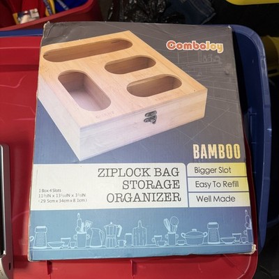 Combojoy Bamboo Storage Bag Organizer, Sandwich Bag Organizer