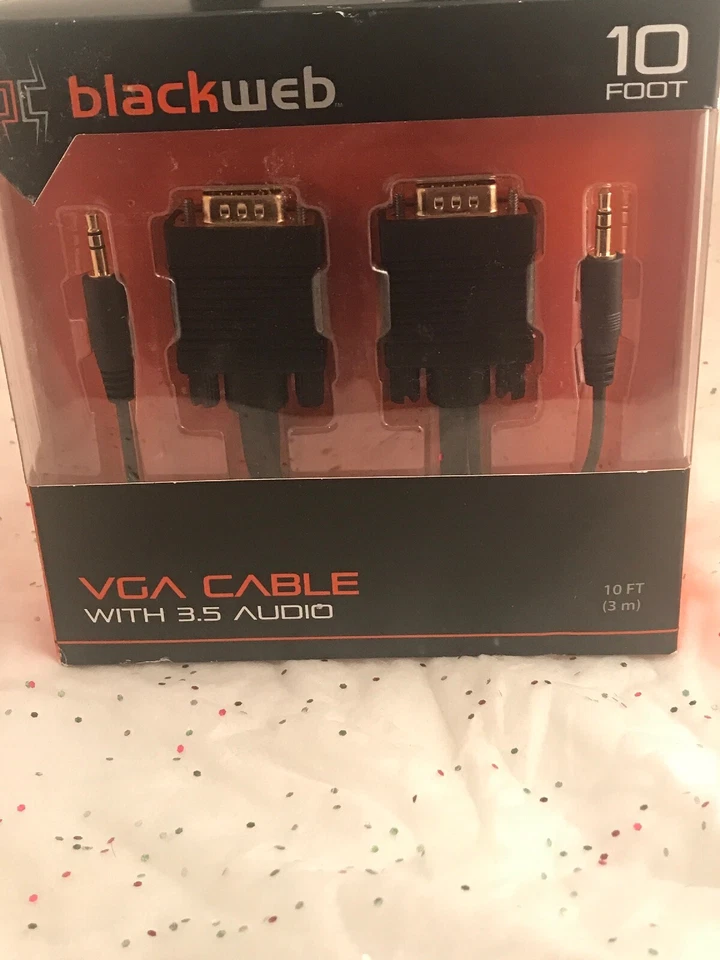 Blackweb VGA Cable With 3.5 Audio 10 FT Connect PC to VGA Compatible Device. A - Image 4 of 4