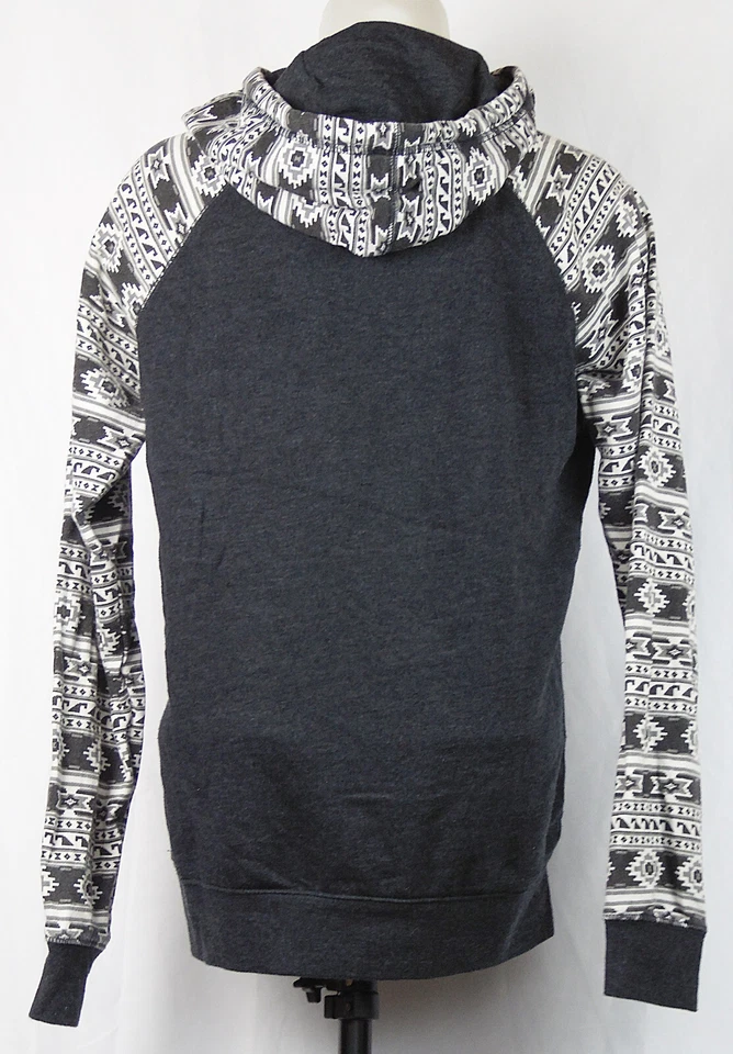 Empyre Gris Oscuro Estampado Azteca Pullover Sudadera con Capucha Sudadera M JR Foto 2 de 2