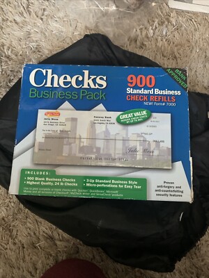 Checks Business Pack 900 Standard Business Check Refills Bank Approved 24lb