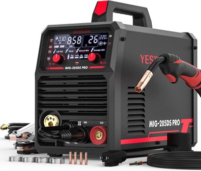 Compact 200Amp Dual Voltage MIG Welder with Synergic Control for Easy Operation