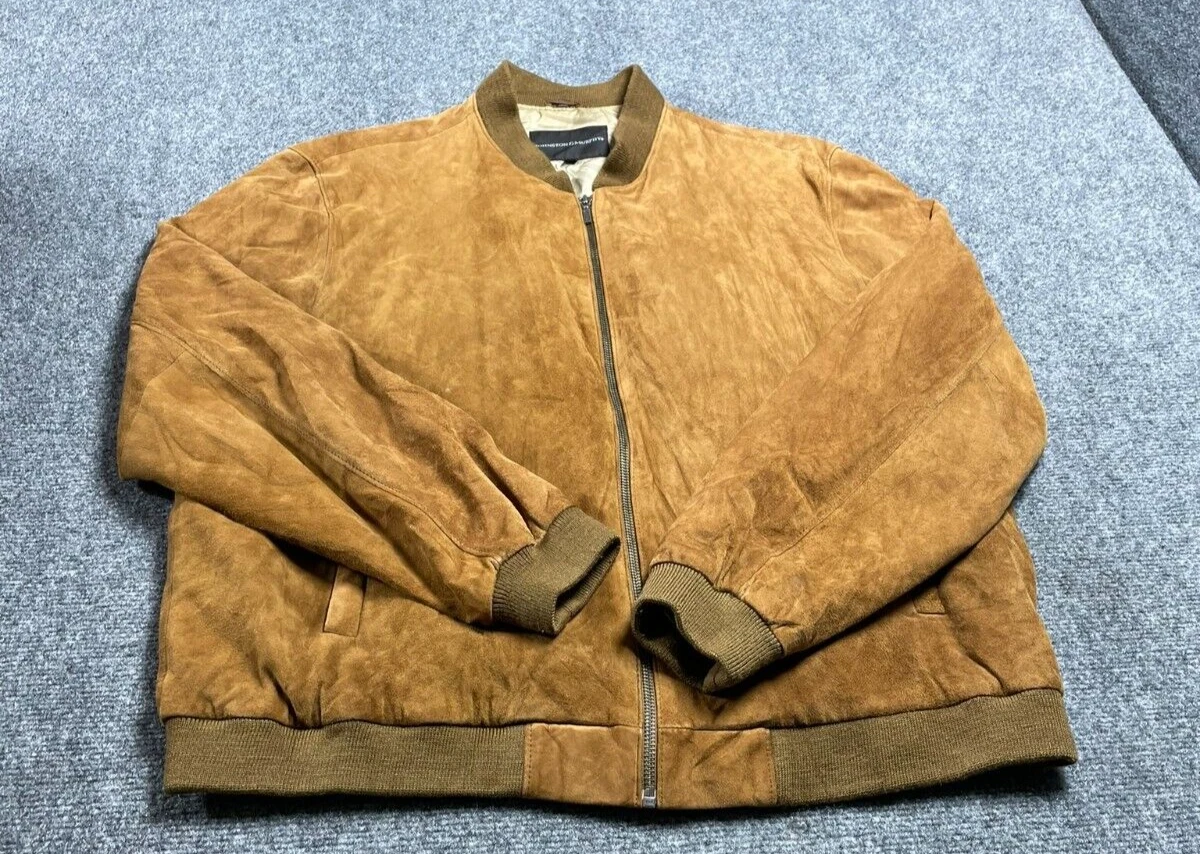 Jhonston & Murphy Men's Light Brown Jacket Long Sleeve Zip Up Size Large