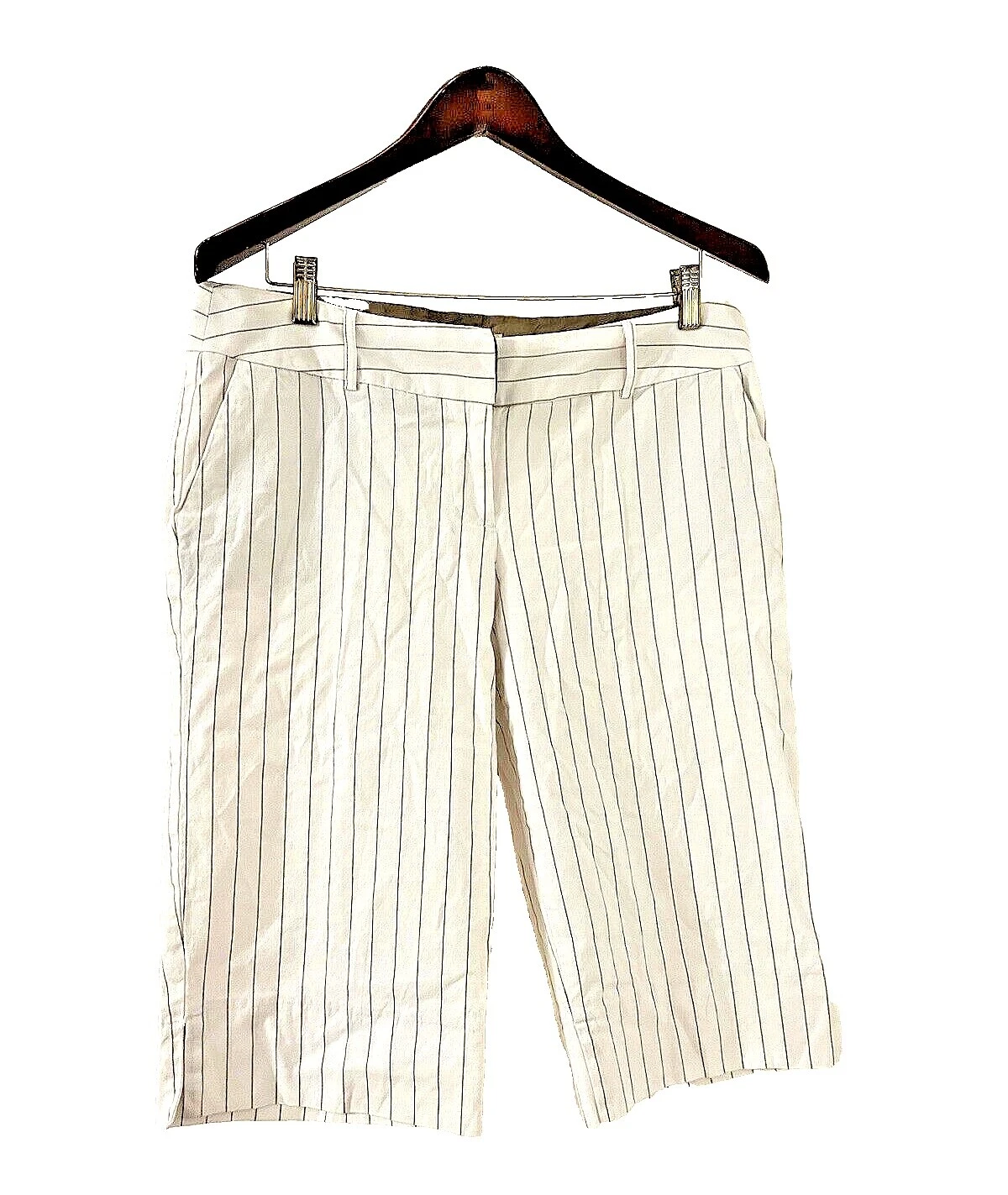 Candie's Pantalones cortos a rayas de mezcla de algodón para mujeres