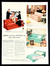 Simmons Hide a Bed ad vintage 1957 original sofa bed advertisement