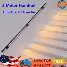 2M Handrail For Steps Stair Railing Hand Rail Kit Wall-mounted For Indoor Home