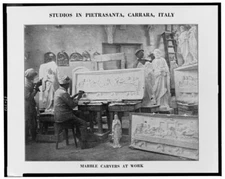 8" x 10" Photo Studios in Pietrasanta, Carrara, Italy--Marble carvers at work