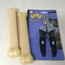 Lot Of 3 - JW Pet Grip Soft Dog  Nail Clipper 2 Nylabone Chew AKC Ball Rope Toy