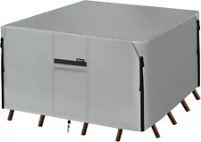 Waterproof Patio Table Cover, Heavy Duty 600D Canvas Patio Furniture Covers for