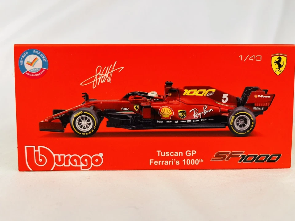 1/43 BURAGO 18-36819V FERRARI SF1000 SEBASTIAN VETTEL TOSCAN GP 1000º GP Foto 2 de 4