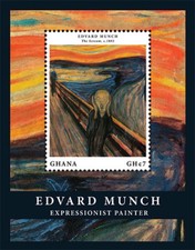 Ghana 2013 - Edvard Munch Art - Souvenir Stamp Sheet - Scott #2742 - MNH