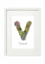 'V' Personalised Illustrated Alphabet Art Print, perfect modern nursery gift 