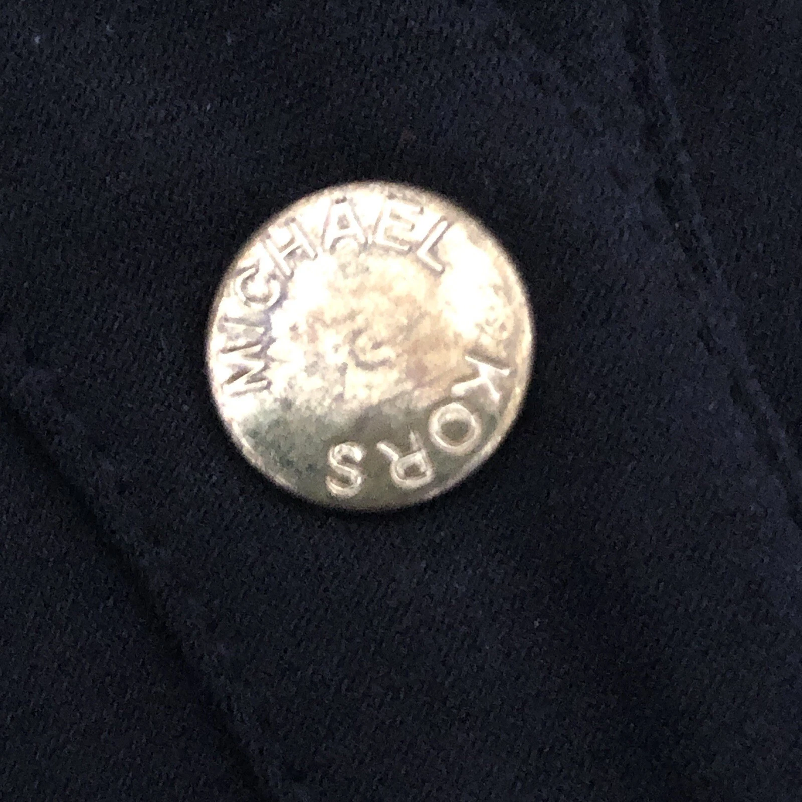 Michael Kors Camicia Vestito Donna Taglia Media Nero Bottoni Oro Manica Lunga