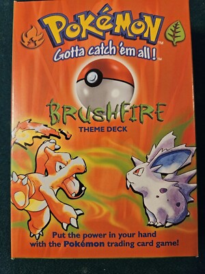 1999 Pokemon Base Brushfire Theme Deck Box, 1 Pokemon Coin, 10