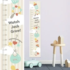 Personalised Toddler Rattle Nursery Bottle Height Growth Sticker Chart Pack  