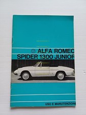 Alfa Romeo Spider 1300 Junior 1968 manuale uso manutenzione libretto originale