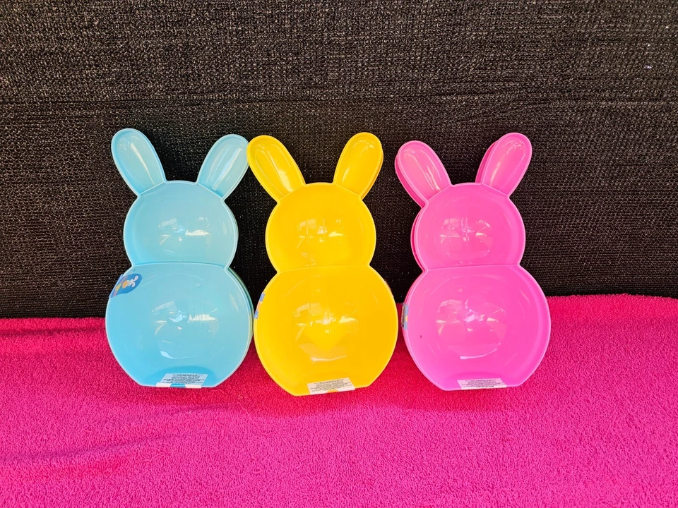 Jumbo Easter Bunny Rabbit Plastic Reusable Fillable Eggs Container (Pack of 3) - Image 3 of 4