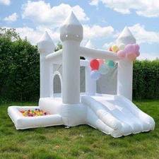 White Wedding Inflatable Bounce House With Slide Bouncy Castle For Active Kids