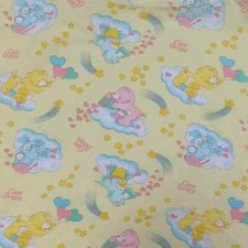 Vintage 1983 American Greetings Corp Yellow Care Bear Fitted Baby Crib Sheet