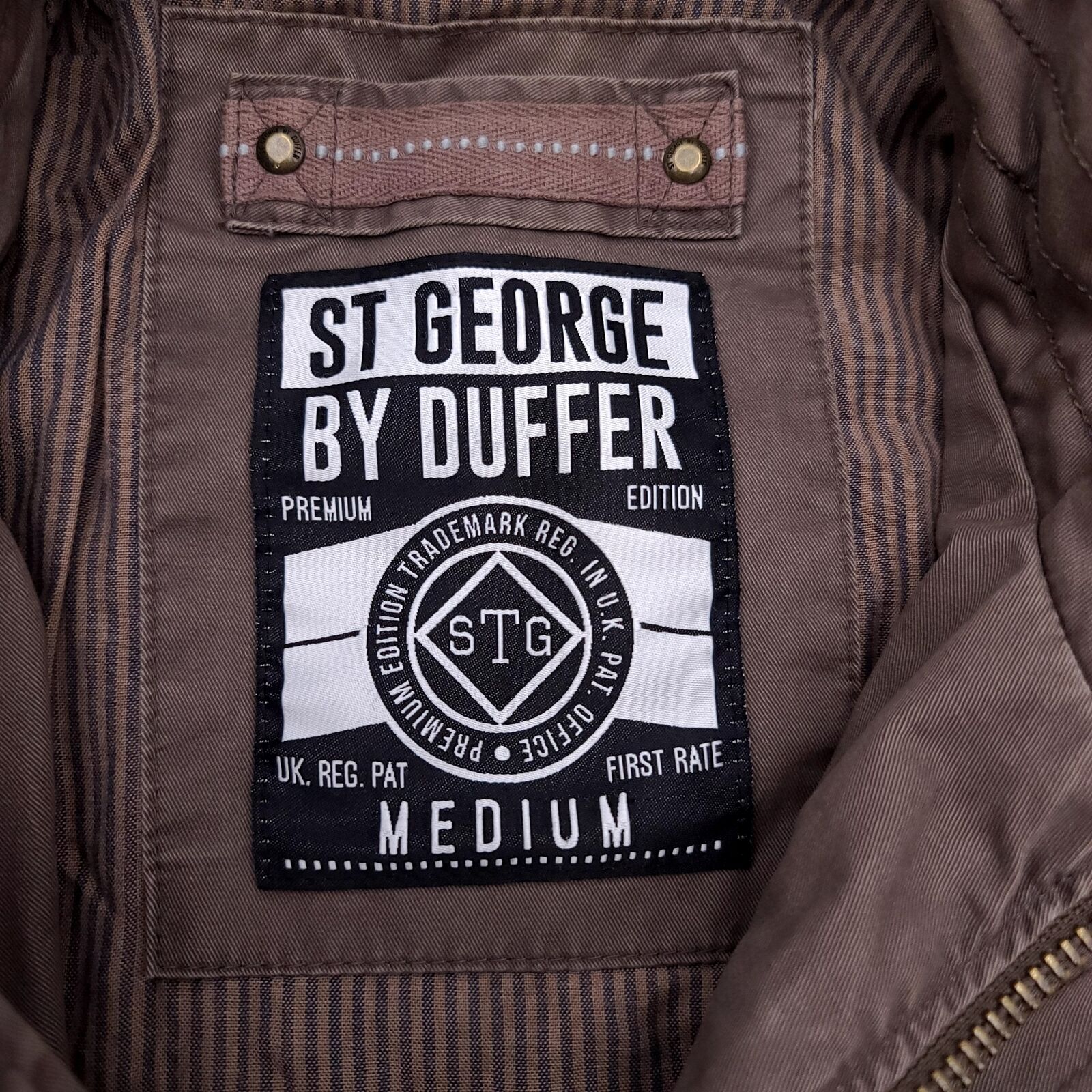 St George by Duffer Mens Size Medium Premium Edition Cargo Jacket - Brown