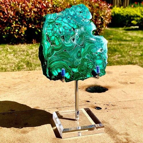 Rebanadas de piedra de pavo real natural de alta gama de 1,36 lb especímenes pulidos curación espiritual - Imagen 2 de 13