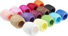 Raffia Paper Ribbon Twine Strings 15 Rolls 15 Colors Set for DIY Craft Gift Box
