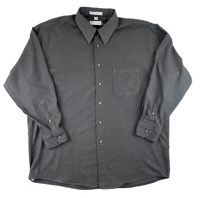 Mens Shirt M Gray Long Sleeve Button Down Casual Dress Workwear Cezani