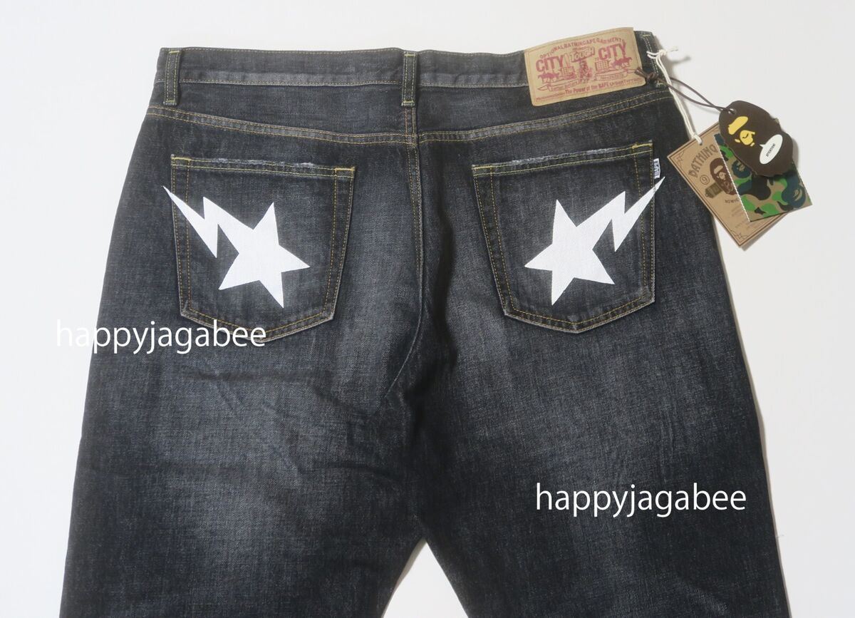 A BATHING APE Men's STA REGULAR FIT DENIM PANTS 1L30150003 b A BATHING APE Men's STA REGULAR FIT DENIM PANTS 1L30150003 b