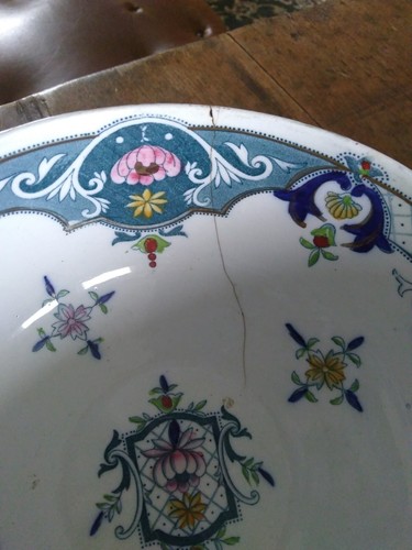 Antique S Hancocks & Sons Corona Ware Bowl Rouen Pattern c1920s, Size 10 X 20cm - Picture 8 of 11
