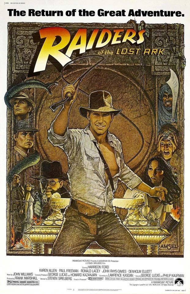 Raiders Of The Lost Ark movie poster (b) : 11 x 17 inches - Indiana Jones poster
