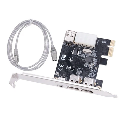 PCI-E 1X 1394 4 Port DV  Video Capture Card Firewire Card5373