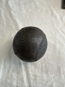 Vintage Leather Medicine Ball Hand Stitched Early Gym Exercise Ball Anti