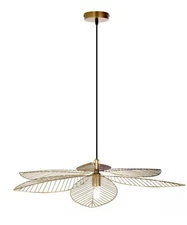 RIVER OF GOODS Aya 1-Light Antique Brass Shaded Pendant Light Cutout Metal Shade