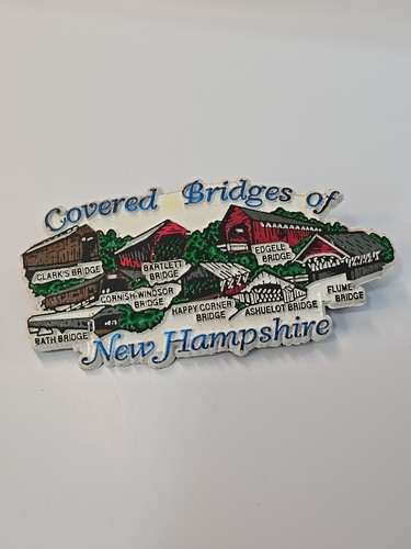 New Hampshire Travel Souvenir Fridge Magnet Flexible Covered Bridges
