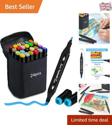 Vielseitiges Alkohol Marker Set - 24 Farben zum Zeichnen, Kritzeln & Manga