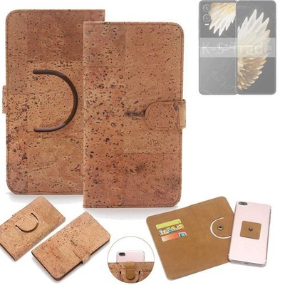 Wallet case für Tecno Phantom V Flip2 Kork Schutz Hülle Walletcase Cover Tasch