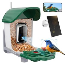 Greprety Smart Bird Feeder with 3MP HD Camera  AI Identify, Green