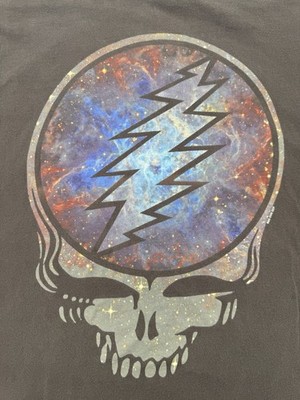 True Religion Grateful Dead Steal Your Face Galaxy Skull T Shirt Gray 4XL
