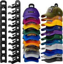 2 Pack Hat Organizer for Baseball Caps, Hat Rack for Wall Hold Up to 20 Hats, Ha