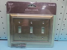 Allen Roth Cosgrove 0140266 Antique Brass 3 Gang Wall Plate - New