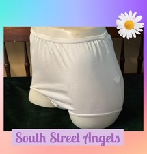 VINTAGE SEARS  WHITE SHEER 100 NYLON FULL BRIEF PANTIES  SIZE 5 SMALL  2 PR