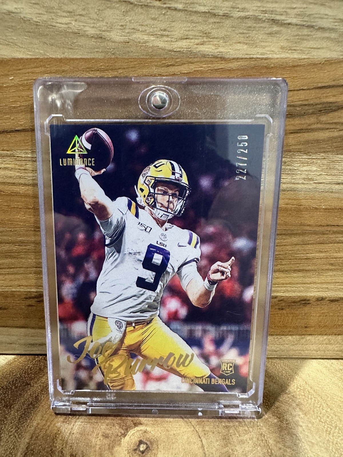 Joe Burrow 2020 Panini Luminance Gold RC 227/250 #101 LSU/Cincinnati Bengals