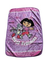 Dora The Explorer Boots Best Friends Purple Blanket Baby Toddler Vintage 40x30