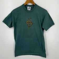 Instinct T-Shirt Men's Size M Green Snake Vintage Y2k Surf Made in USA