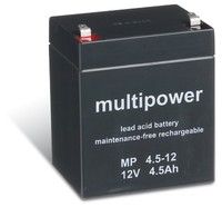 Powery Bleiakku (Multipower) MP4,5-12 12V 4,5Ah/54Wh Lead-Acid Schwarz