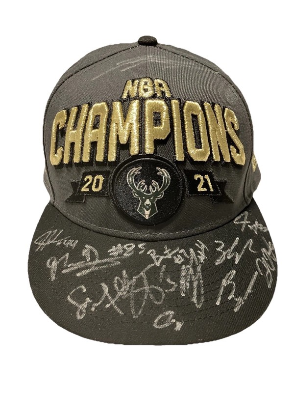 2021 Milwaukee Bucks NBA Championship Team Signed Hat