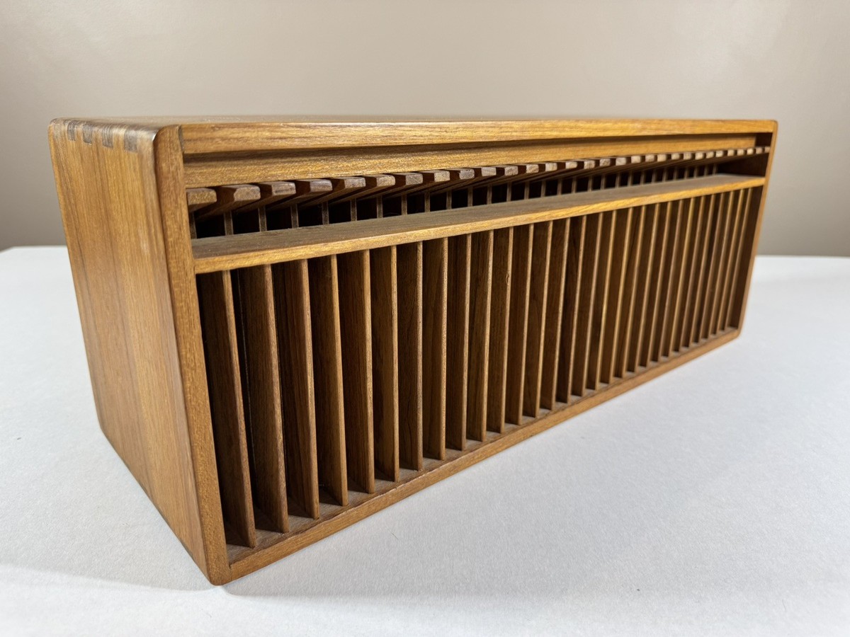 Vintage Kalmar Designs 30 Slot CD Holder Teak Wood MCM Storage