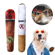 Dog Squeak Toy Pet Funny Cigar Big Smoke Plush Sound Fake Cigarettes Chew Molar