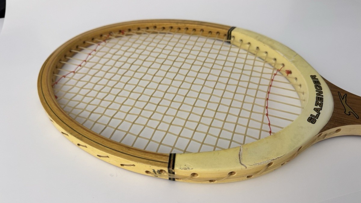 Slazenger ビンテージ 木製テニスラケット CHALLENGE NO.1 Slazenger Challenge No 1 Vintage Wooden Tennis Racket Medium Grip
