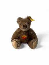 Vintage Steiff miniature 9 cm jointed brown mohair bear