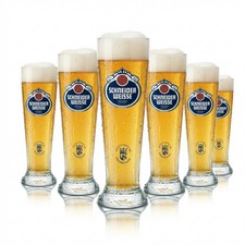 6x Schneider Weisse Bier Glas 0,5l Wei&szlig;bier Sahm Gl&auml;ser Weizen Brauerei Bayern
